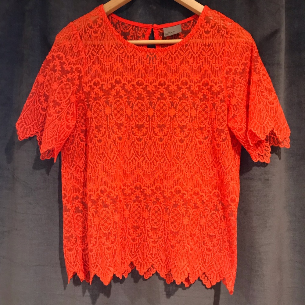 Orange lace style top